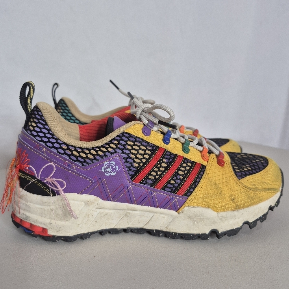 Colorful Multi-Accent Women's Sneakers - Yellow & Purple